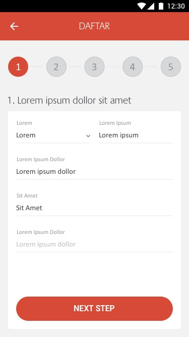 hdi daftar step fill